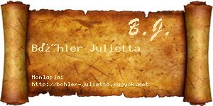 Böhler Julietta névjegykártya
